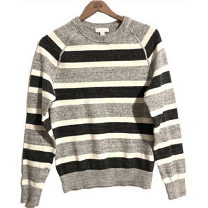 GAP Gray and White Striped Sweater - Women's Small 100% cotton minimalist